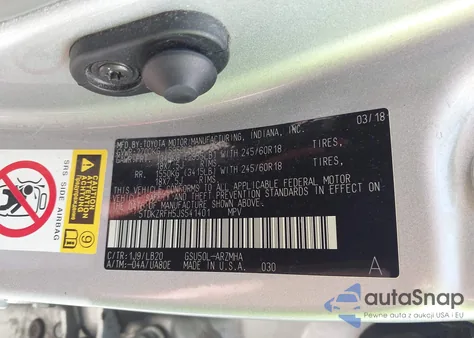 2018 Toyota Highlander Xle from USA, damaged, VIN 5TDKZRFH5JS541401